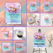 アドベンチャーが航空ベビーシャワーを待つ 招待状