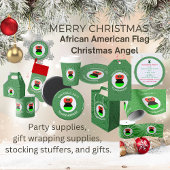 アフリカのディアスポラ・エンジェル・クリスマスパーソナライズされた国旗 ガラスオーナメント