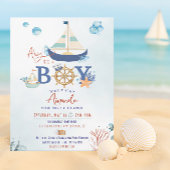 Ahoy It's a Boy 航海の Baby Shower Stickers ラウンドシール