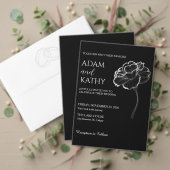 Elegant Minimalist Black White Wedding Menu メニュー (この独立クリエイターのコレクションをカスタマイズ。テスト)