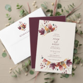 Elegant Maple Leaf Fall Wedding Invitation 招待状 (この独立クリエイターのコレクションをカスタマイズ。テスト)