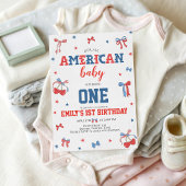 オールアメリカン ベイビー 1歳の誕生日招待状 招待状