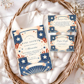 American Boy Vintage Denim Stars Baby Shower 招待状