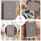 ラインアートアーチブーケアメジスト結婚ズ 招待状