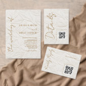 Ivory Leaves Wedding Acrylic アクリル招待状 (この独立クリエイターのコレクションをカスタマイズ。)