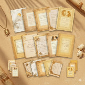 Retro Pyramids Of Giza Egypt Destination Wedding オールインワン招待状