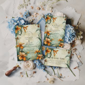 Antique Botanical Lily Wedding 招待状