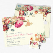 ヴィンテージフローラ結婚の8テーブルの座席表 ポスター