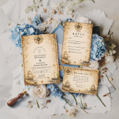 Antique Nautical Map Wedding 招待状
