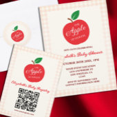 私たちの目の赤ちゃんシャワーのレジストリのりんご エンクロージャーカード