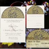 アールヌーボーヴィンテージピーコックテーブルナンバーカード ポストカード