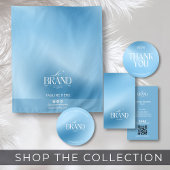 Chic Blue Gradient Logo Event Display Table Runner タペストリー