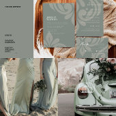 ダマスクアンビエンスオ淡い色のリーブ ノートカード