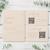 ミニマリストベージュの結婚式写真 サンキューカード (この独立クリエイターのコレクションをカスタマイズ。)