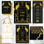 アールデコ結婚新しい オールインワン招待状