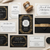 Art Deco Wedding RSVP Card 