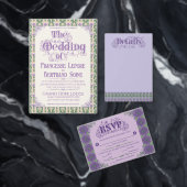 Art Nouveau Elegant Thistle Royal Lavender 箔招待状 (この独立クリエイターのコレクションをカスタマイズ。)