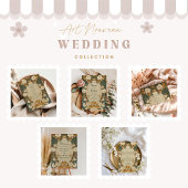 アールヌーボー金ゴールド植物学結婚アーチ セーブザデート