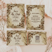 アールヌーボー金ゴールドボ結婚タニカル セーブザデート