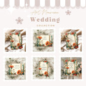 アールヌーボーオレンジフローラ結婚ズ 招待状