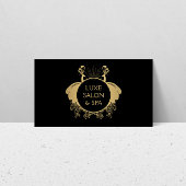 アールヌーボーピーコックスモノグラムのロゴ金ゴールド/緑 名刺