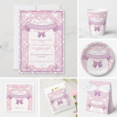 Purple Art Nouveau Princess Birthday 招待状