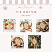 アール・ヌーヴォー・スタイルの赤いバラのウェディング 招待状