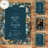 アールヌーボーティール（緑がかった色）ウィリアム結婚モリスフローラ エンクロージャーカード