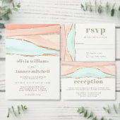 芸術的沿岸水色抽象芸術結婚ズ スタンダードカクテルナプキン (この独立クリエイターのコレクションをカスタマイズ。)