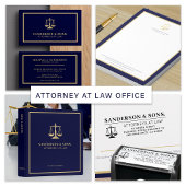 Attorney at law professional elegant gold navy 名刺