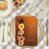 Copper and Peach Dahlia Gold Art Deco Tablecloth テーブルクロス
