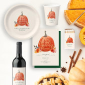 秋秋に親しみやすい水の色かぼちゃ 招待状