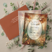 Autumn Glow in the Enchanted Forest Wedding エンクロージャーカード (この独立クリエイターのコレクションをカスタマイズ。テスト)