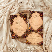 Autumn Harvest Fruit Wedding 招待状
