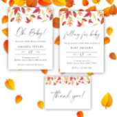 秋離れの赤ちゃんシャワー – サンキューカード