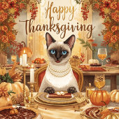 感謝祭の花が咲く秋の猫 エプロン