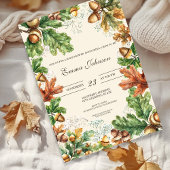 Rustic Autumn Woodland Baby Shower Invitation 招待状