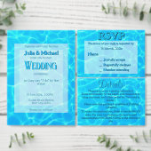 Azureターコイズブルー水反射ミニマリズム 招待状ベリーバンド (この独立クリエイターのコレクションをカスタマイズ。)