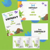 ベビー恐竜の誕生日パーティー ラッピングペーパー