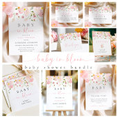 Pink Floral Baby Shower フェイバータグ