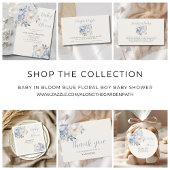 ベビーイン開花ブルーフローラボーイベビーシャワー ラウンドシール