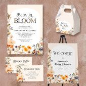 優雅な水彩の秋の野の花と咲く赤ちゃん Baby in Bloom ペットボトルラベル