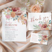 Modern Watercolor Floral Baby Shower  ラウンドシール