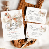 ベビー開花秋フローラホワイトボウブックスベビー エンクロージャーカード