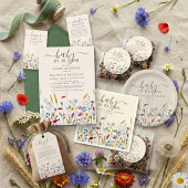 Baby in Bloom Wildflower Meadow Baby Shower ギフトタグ