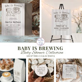 Baby is Brewing ストライプ ベビーシャワー フェイバータグ