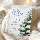 Baby It's Cold Outside Blue Baby Shower Invitation 招待状