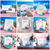 おむつラッフルピンク航海のベビーシャワー エンクロージャーカード