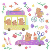 テディの新学期イラスト ノートブック