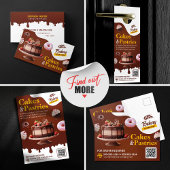 ベーカリー結婚の誕生日&アニバーサリーケーキペストリー チラシ